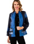 Bailey Ultrasuede Blazer Royal Blue - Front View