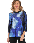 Laura Reversible Knit Top Blue - Front View