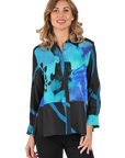 Jacqueline Blouse Lyons Blue - Front View