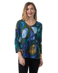 Aylin Reversible Knit Top Blue Iolite - Front View
