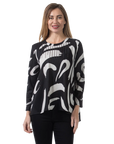 Rebecca Knit Top Black - Front View