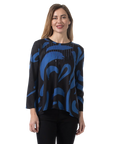 Rebecca Knit Top Blue Iolite - Front View