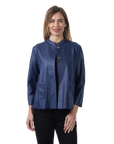 Audrey Ultrasuede Jacket Navy - Front View