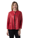 Audrey Ultrasuede Jacket Red - Front View