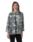 Anna Eyelash Jacket Gray - Front View