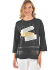 Madison Knit Top Black - Front View