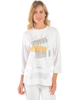 Madison Knit Top White - Front View