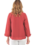 Mia Organza Jacket Garnet Rose - Back View