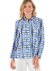Victoria Printed Blouse Blue - Front View