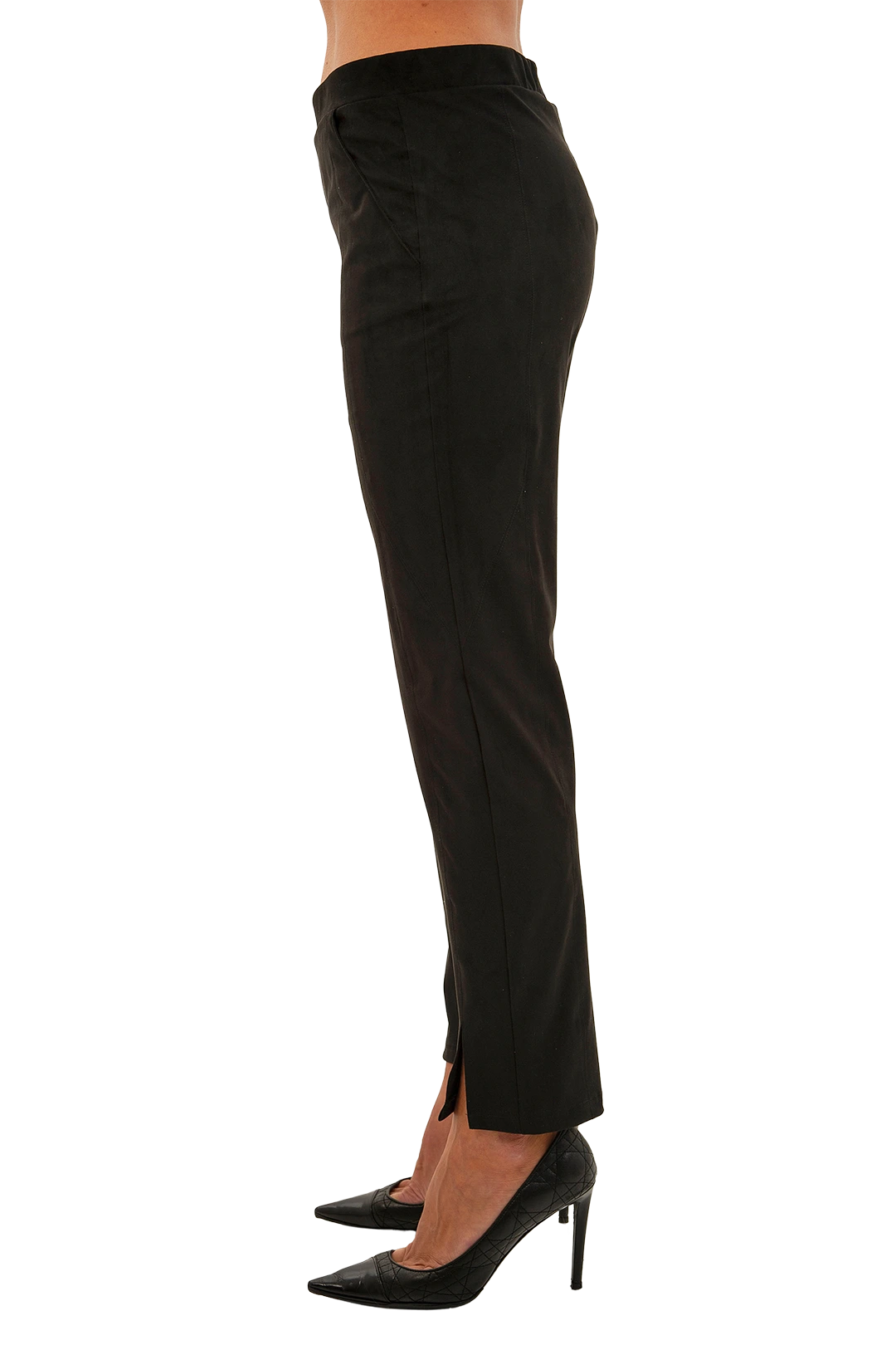 Charlie Ultrasuede Pant Black - Side View
