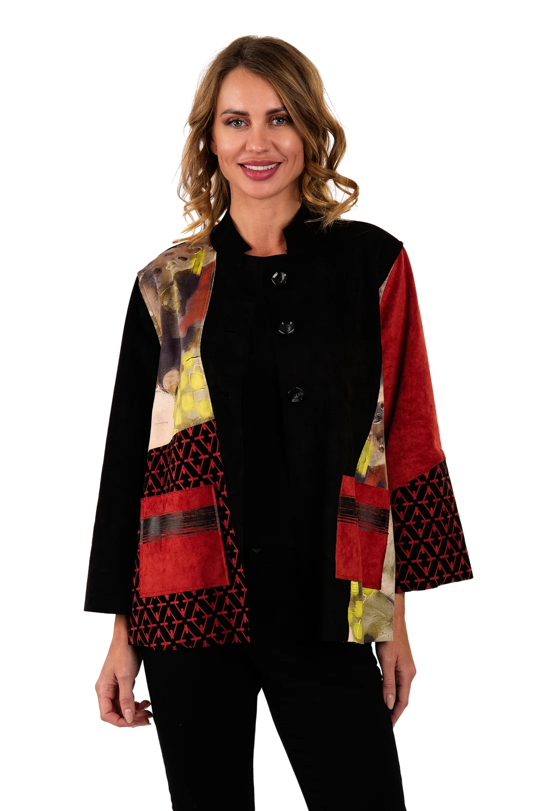 Claire Ultrasuede Jacket Brick -Front View