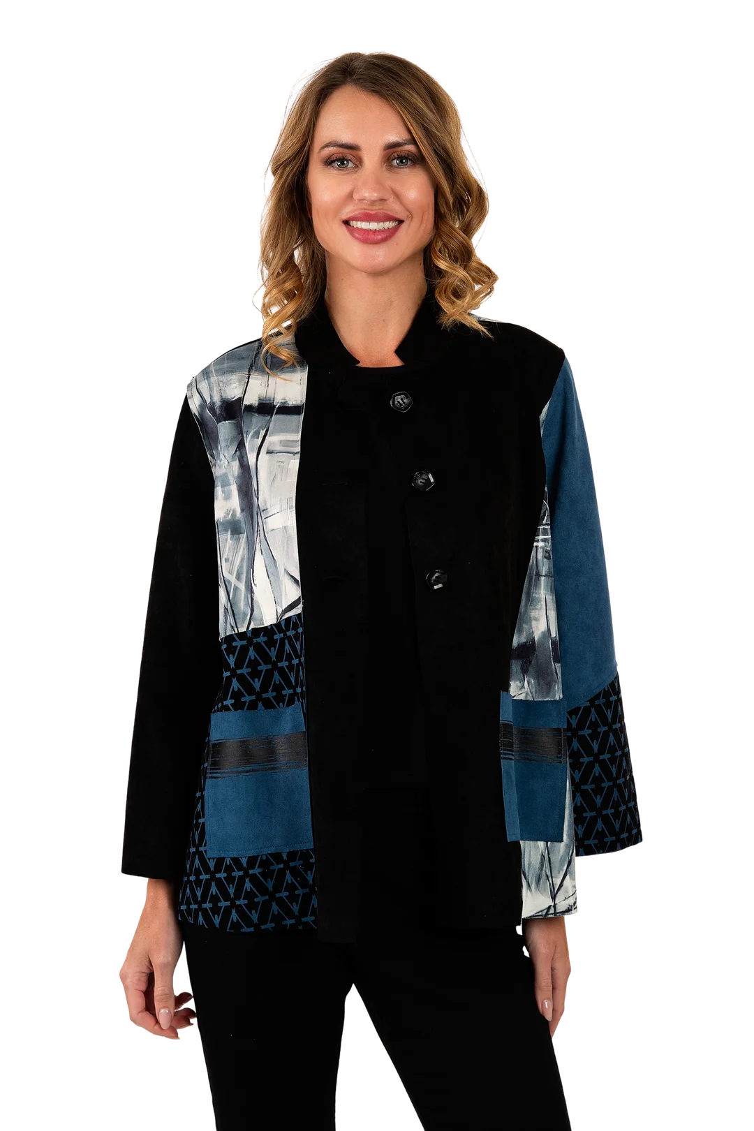 Claire Ultrasuede Jacket Peacock - Front View