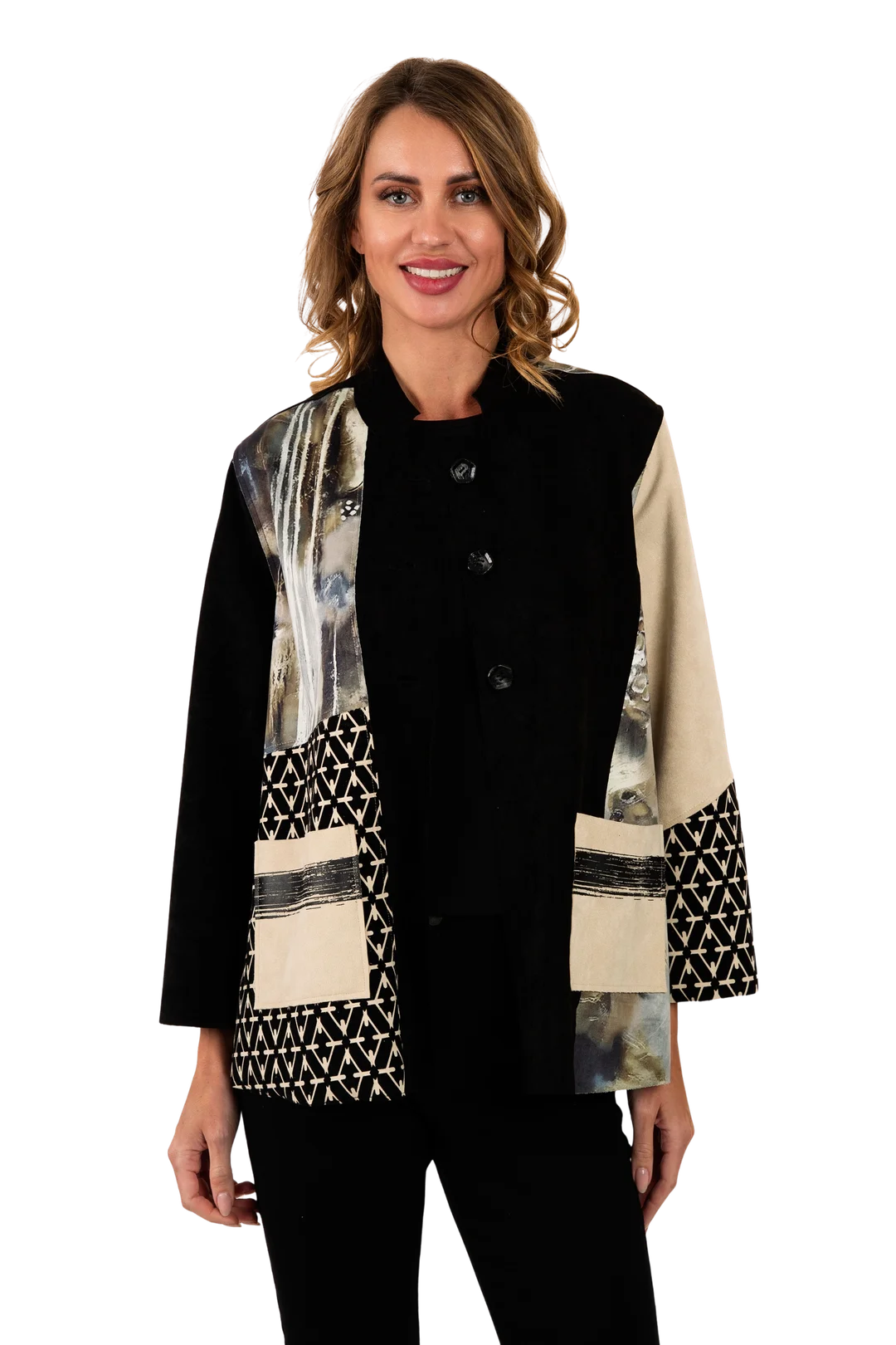 Claire Ultrasuede Jacket White Pepper - Front View