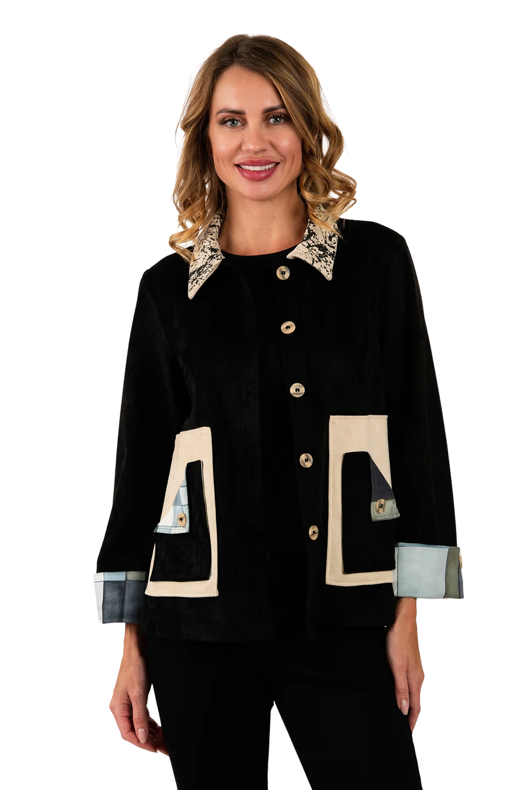 Kali Ultrasuede Jacket Black - Front View