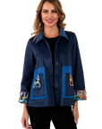 Kali Ultrasuede Jacket Navy - Front View