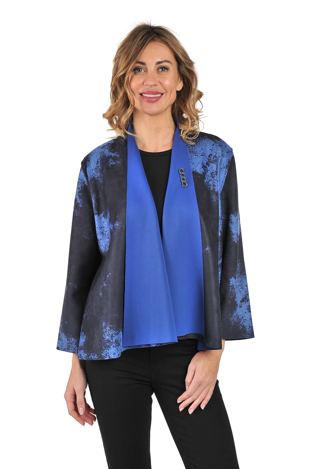 Anna Reversible Jacket Royal Blue - Front View
