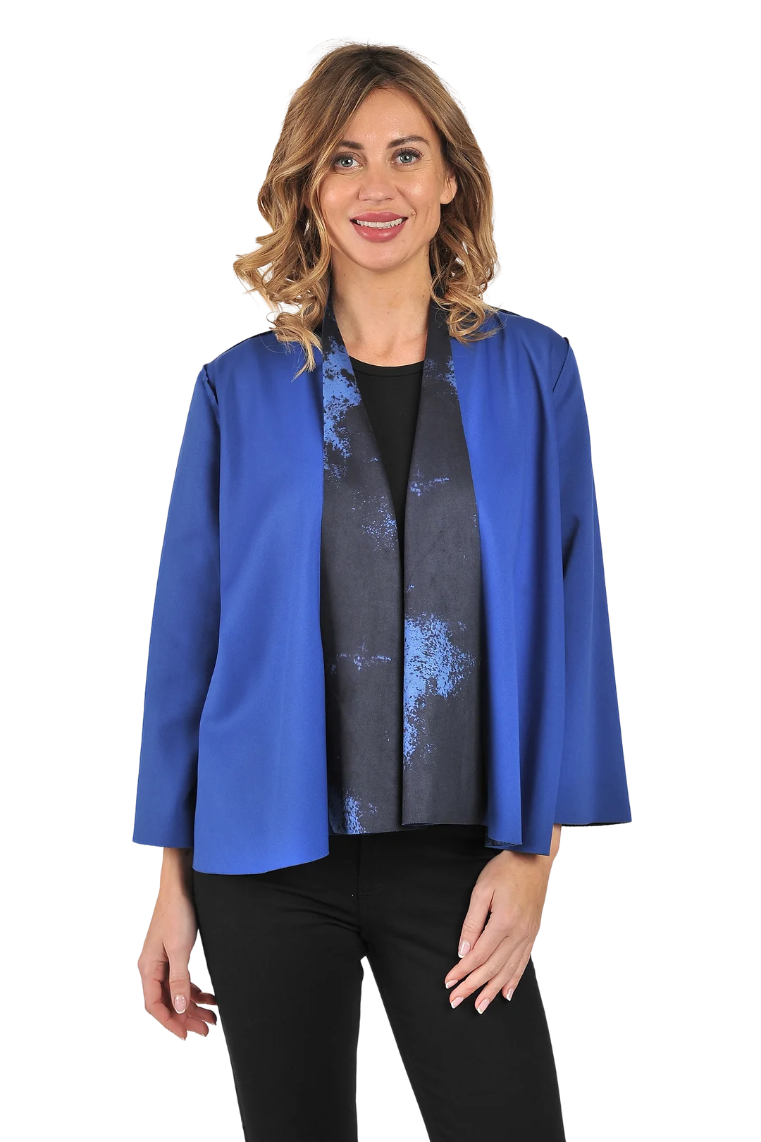 Anna Reversible Jacket Royal Blue - Reverse View
