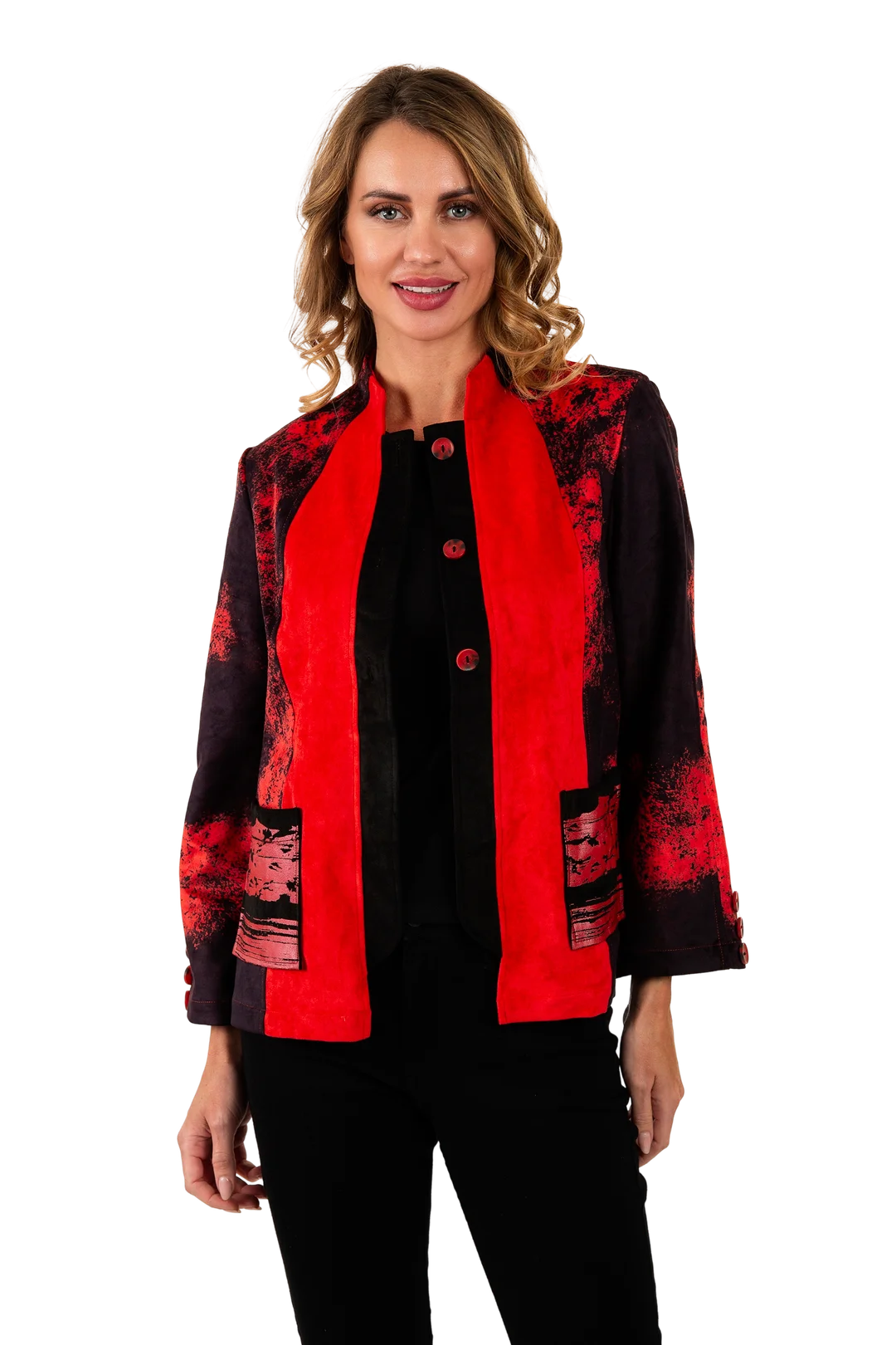 Bailey Ultrasuede Blazer Cherry - Front View