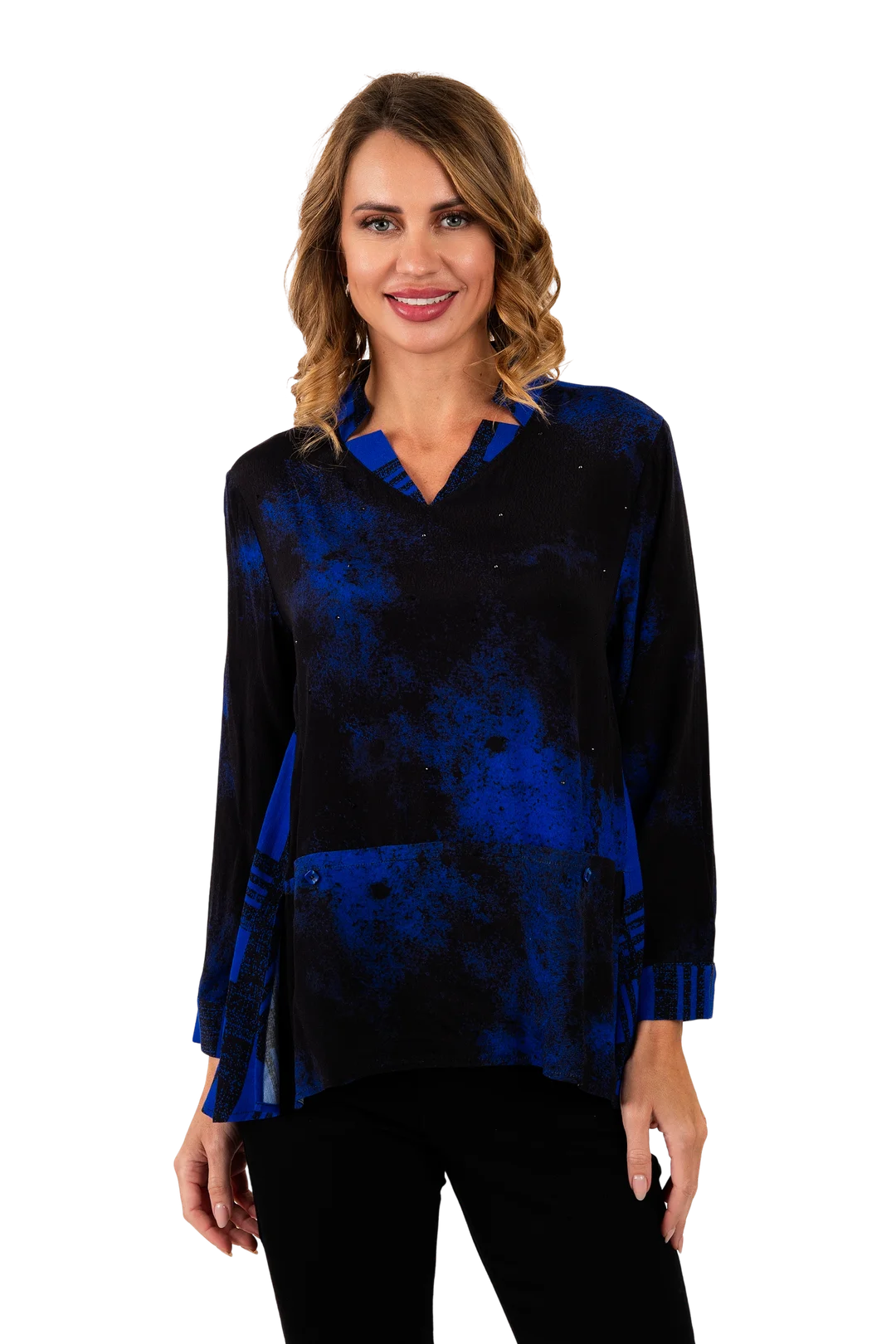 Ruby Blouse Royal Blue - Front View