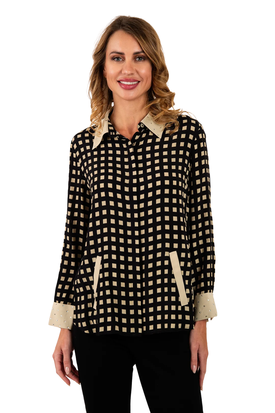 Alice Blouse White Pepper - Front View