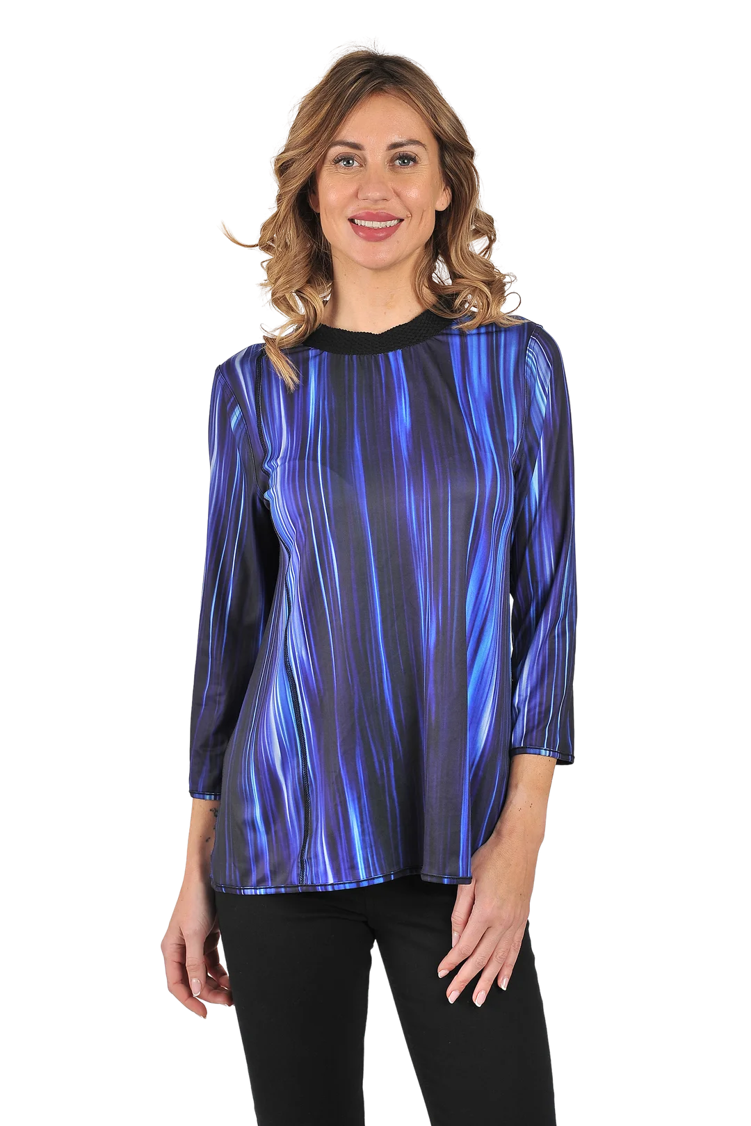 Laura Reversible Knit Top Blue - Reverse View