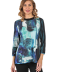 Laura Reversible Knit Top Teal - Front View