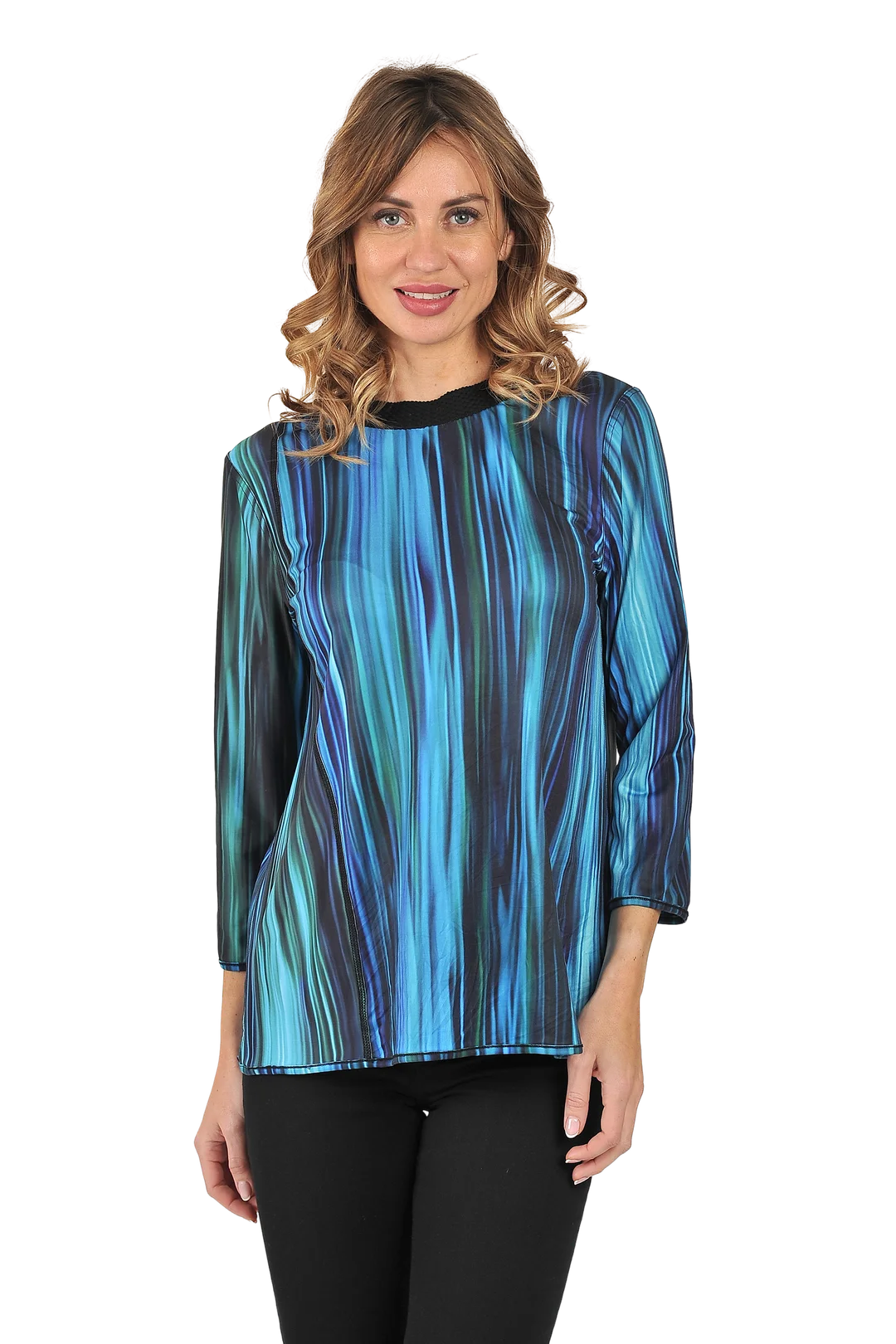 Laura Reversible Knit Top Teal - Reverse View