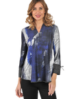 Esther Reversible Knit Top II Navy - Front View