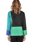 Clara Ultrasuede Jacket Teal Blue - Back View