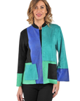 Clara Ultrasuede Jacket Teal Blue - Front View