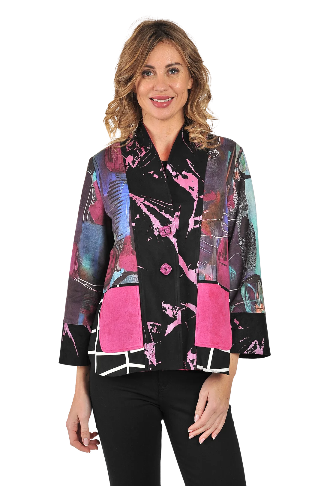 Iris Ultrasuede Jacket Fuchsia - Front View