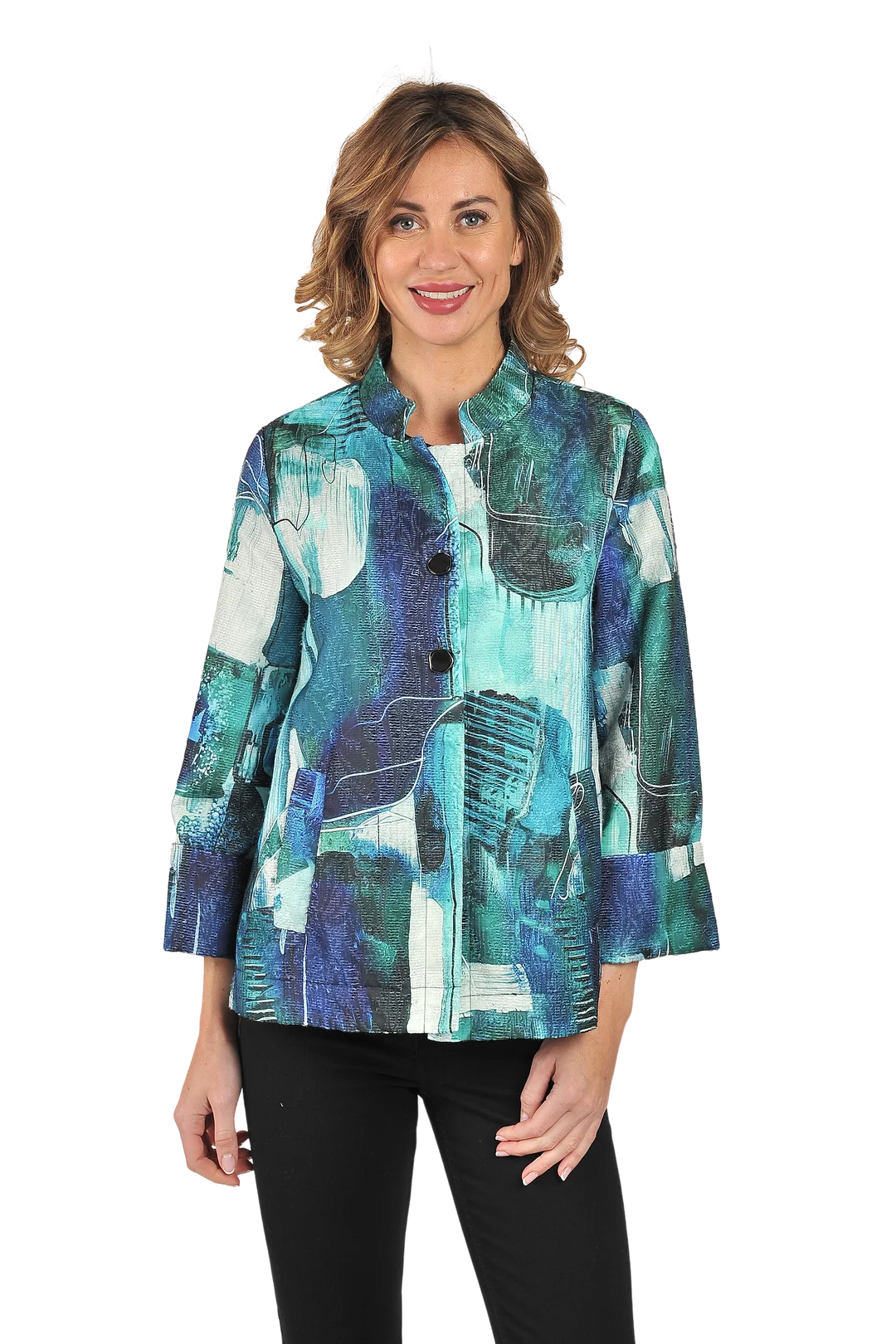 Eden Jacket Teal - Front View