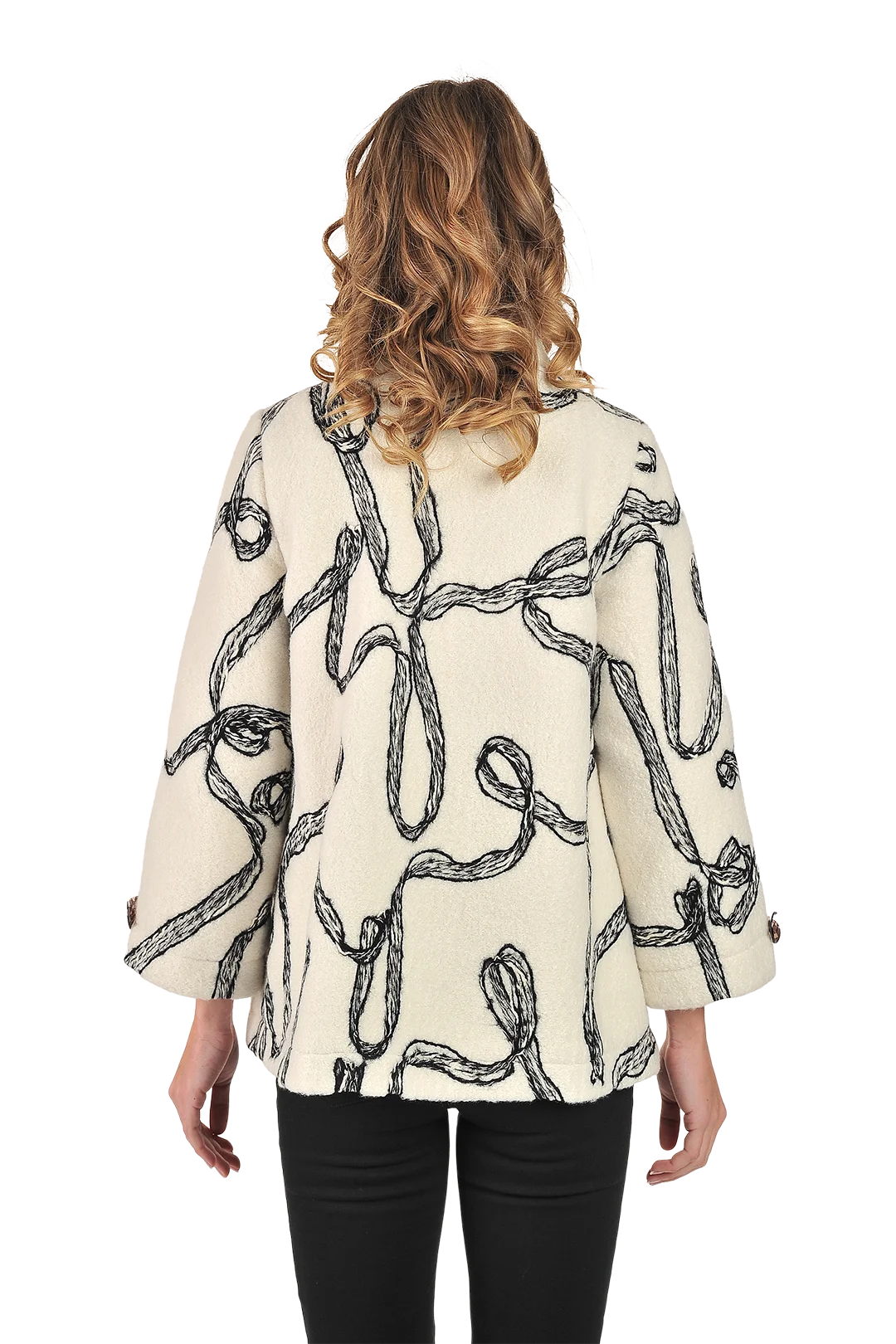 Zoey Felt Jacket White - Back View