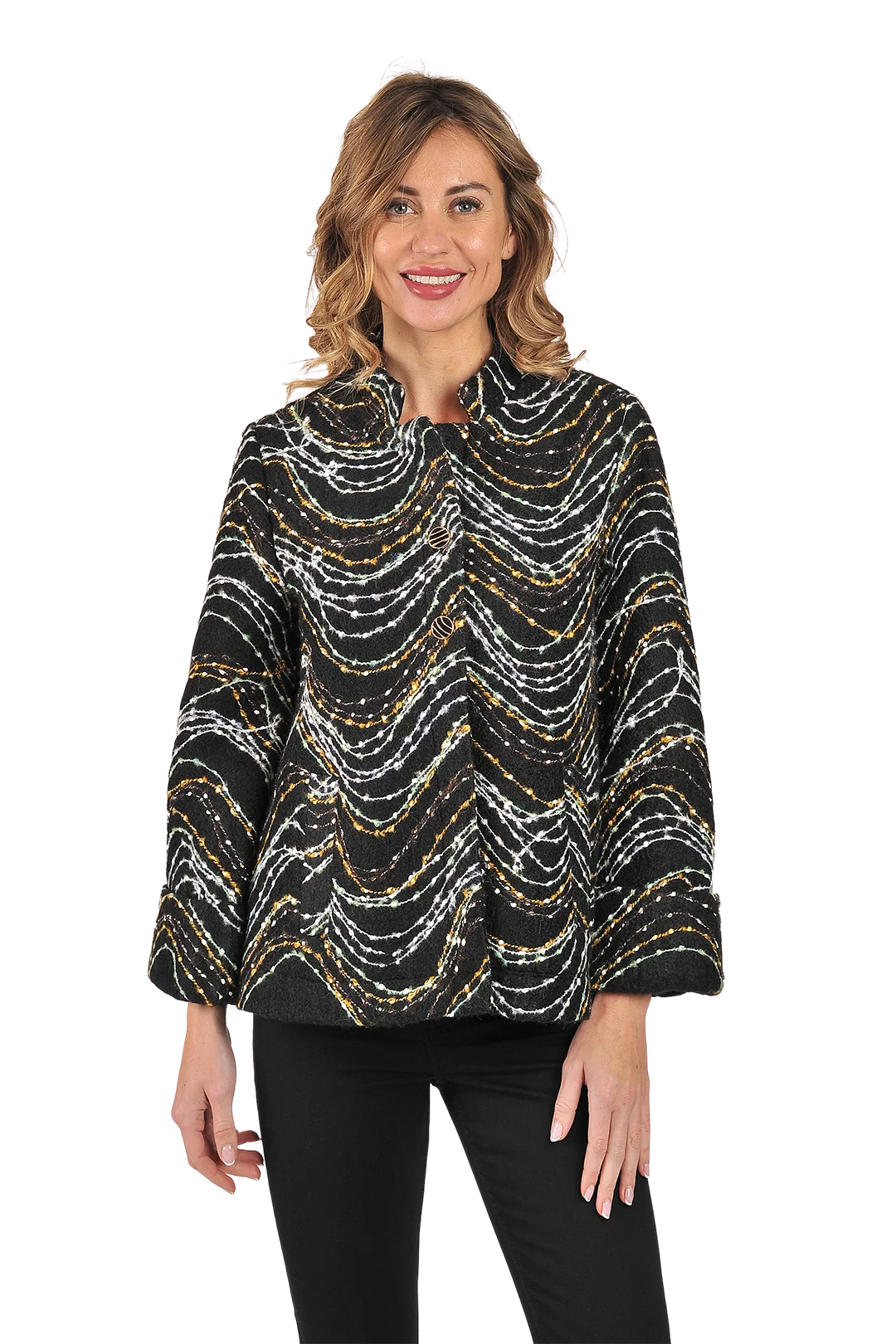 Eden Felt Jacket Black - Front View