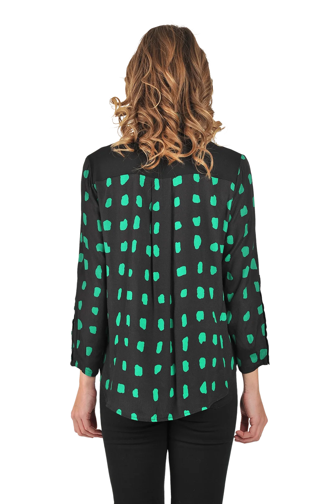 Maggie Blouse Golf Green - Back View
