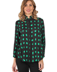 Maggie Blouse Golf Green - Front View