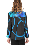 Jacqueline Blouse Lyons Blue - Back View