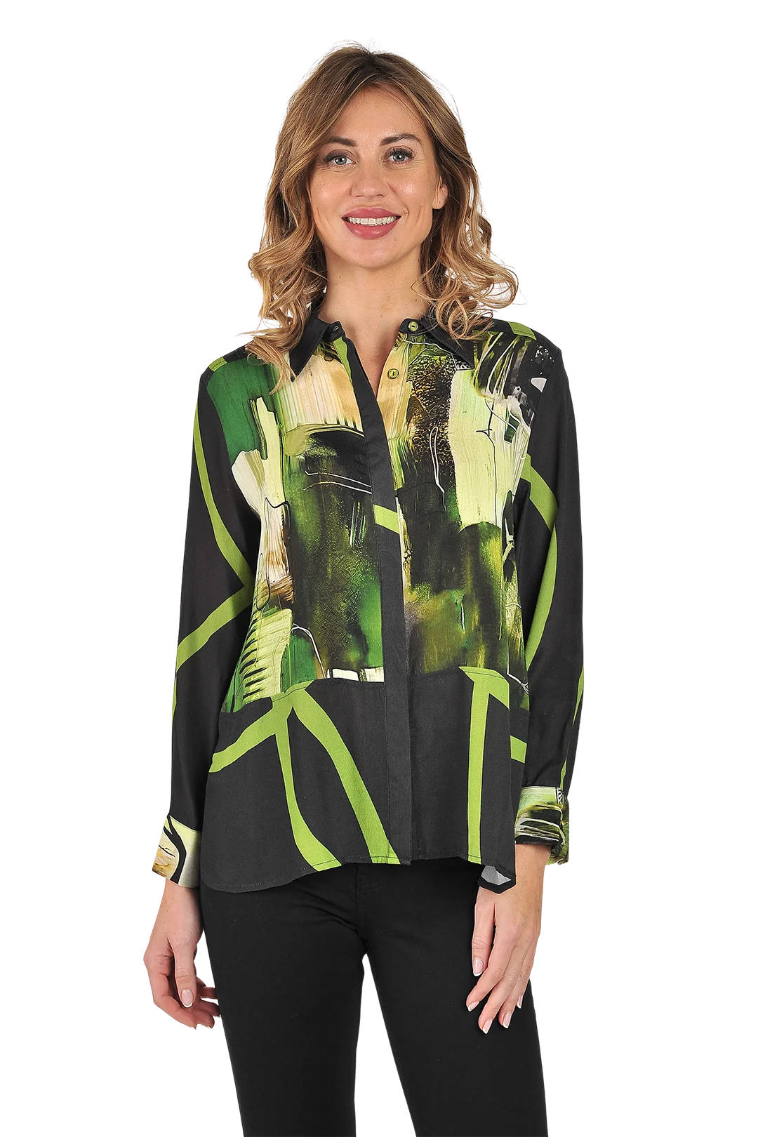 Jacqueline Blouse Peridot - Front View