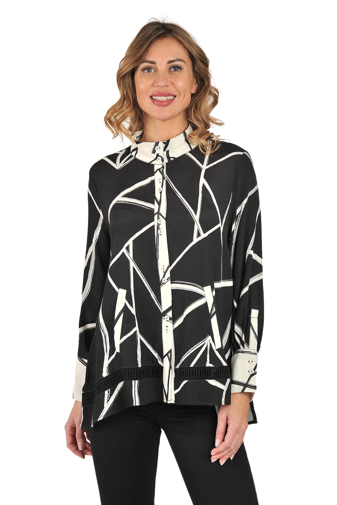 Millie Blouse Black - Front View