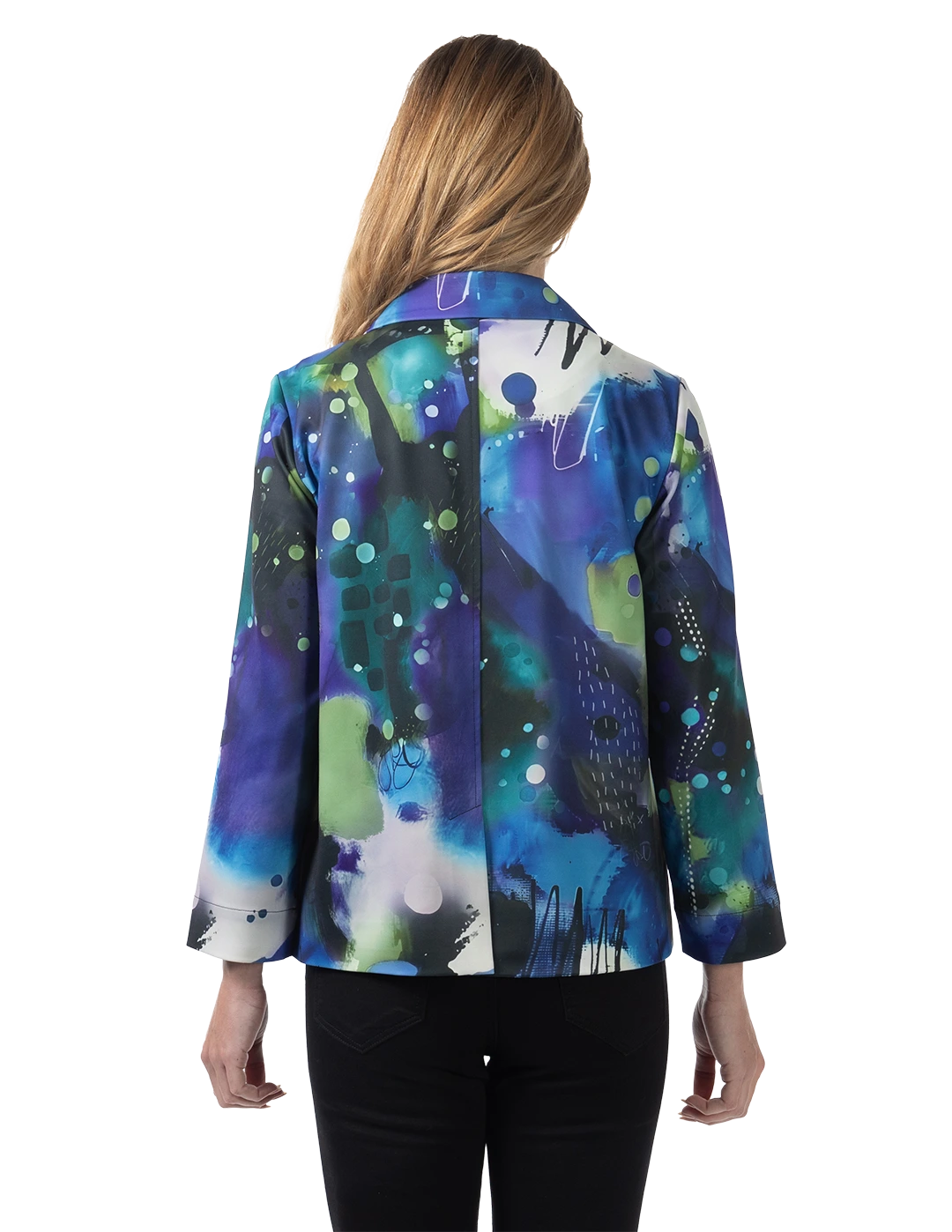 Adeline Ponte Jacket Blue - Back View