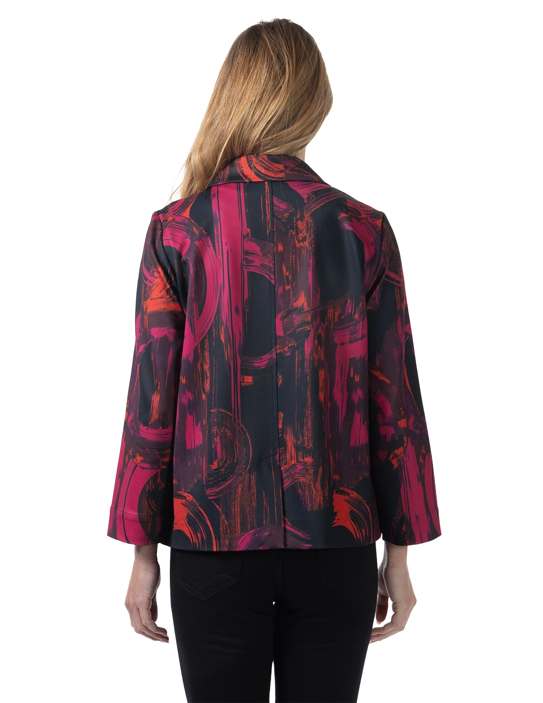 Adeline Ponte Jacket Fuchsia - Back View