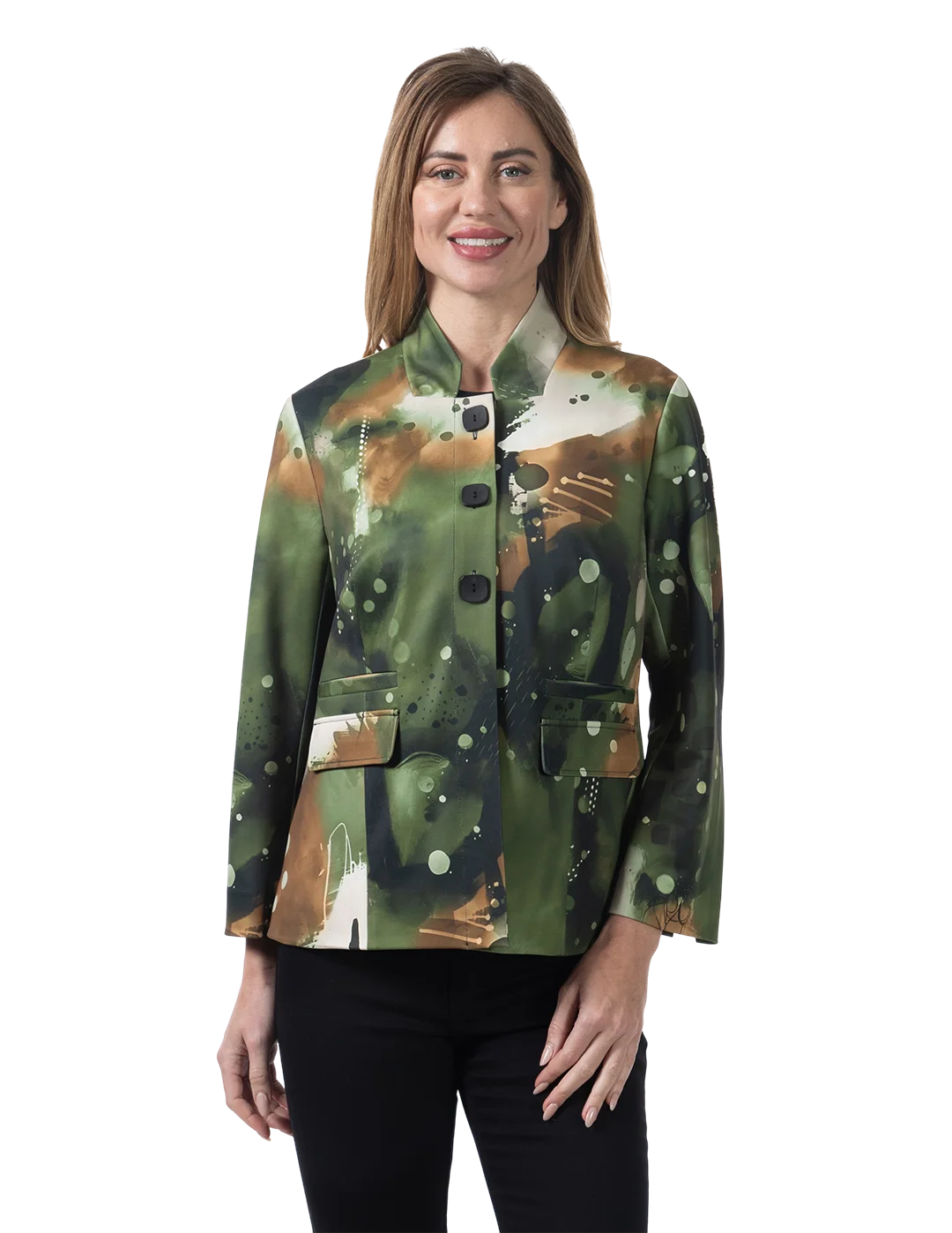 Vivian Ponte Blazer Avocado - Front View