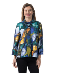 Zoey Ponte Jacket Blue - Front View