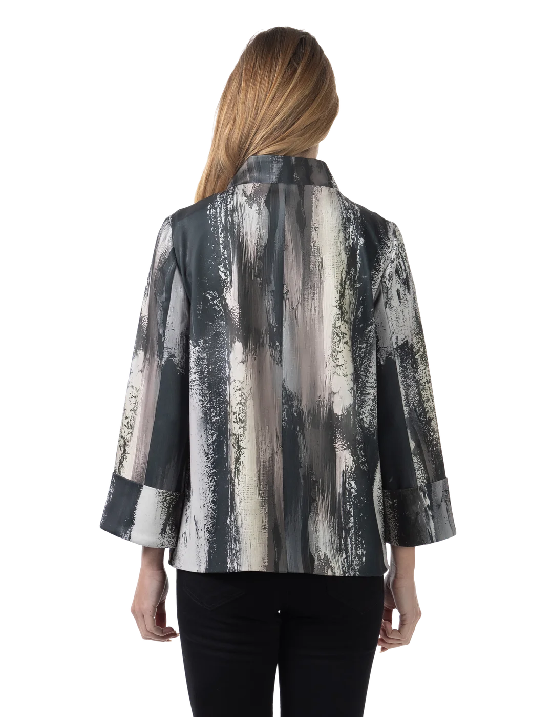 Zoey Ponte Jacket Overcast - Back View