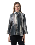 Zoey Ponte Jacket Overcast - Front View
