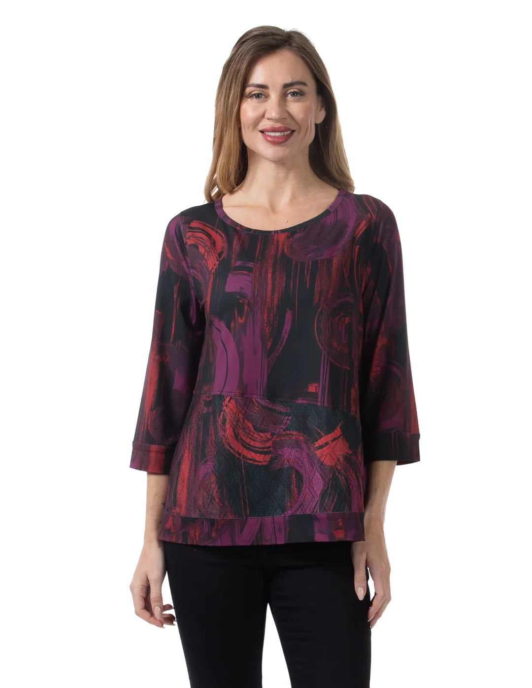 Paige Reversible Knit Top Fuchsia - Front View