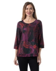 Paige Reversible Knit Top Fuchsia - Front View