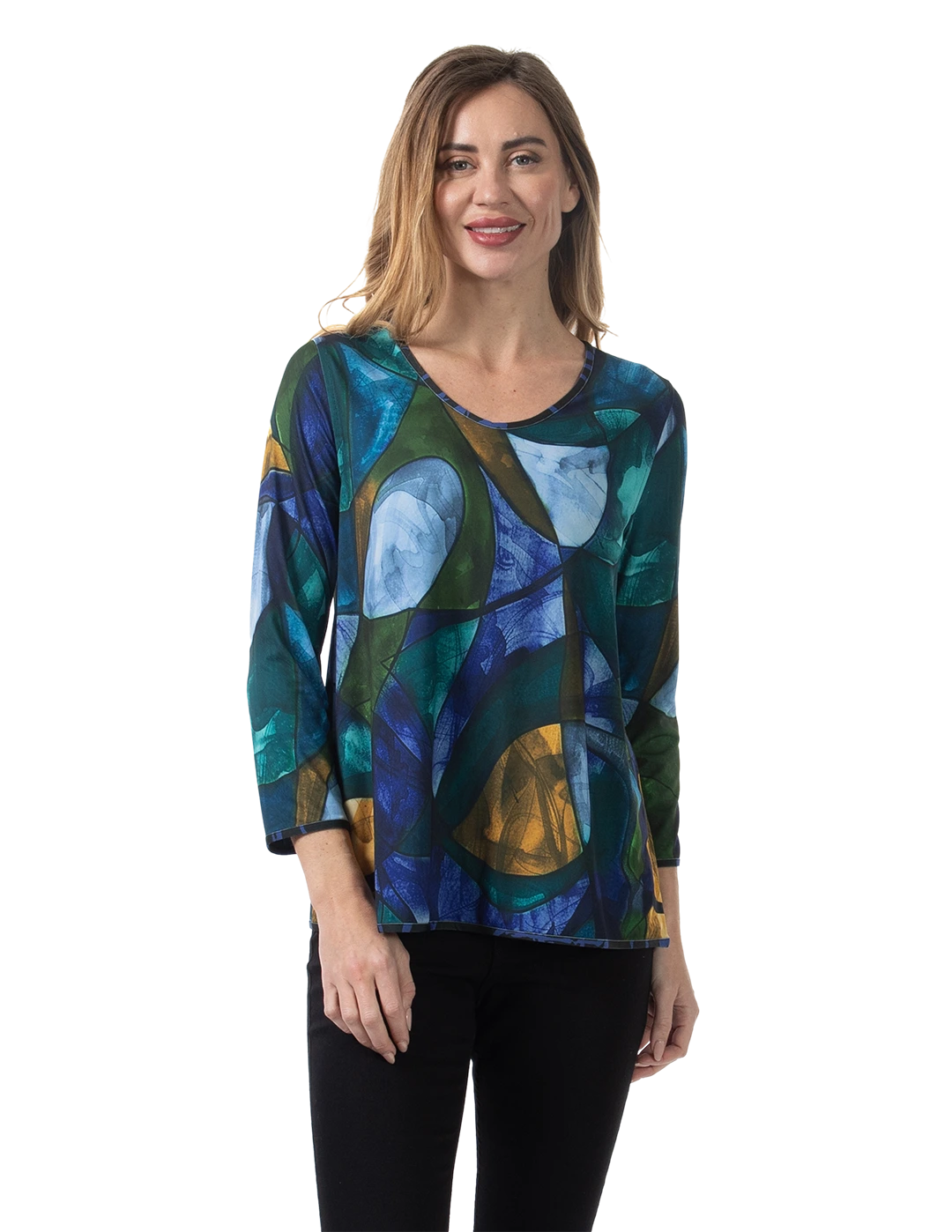 Aylin Reversible Knit Top Blue Iolite - Front View