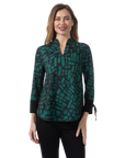 Esther Reversible Knit Top Evergreen - Front View