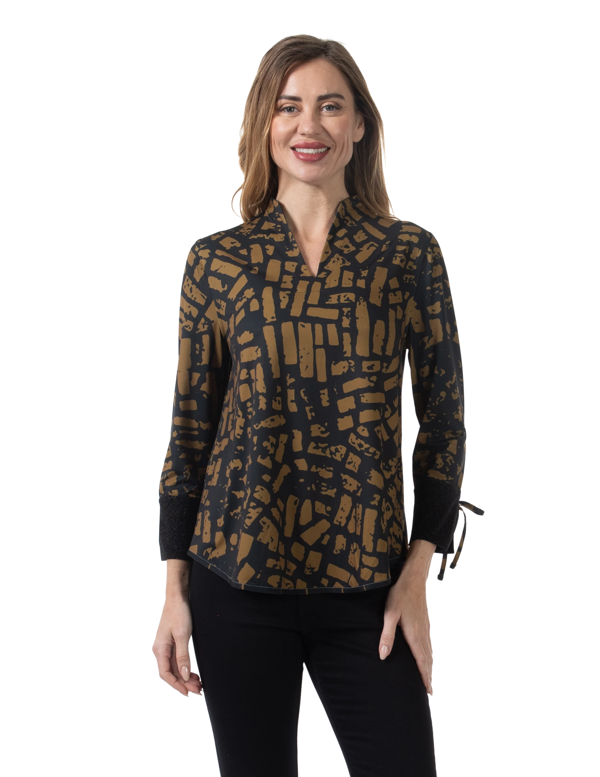Esther Reversible Knit Top Tapenade - Front View